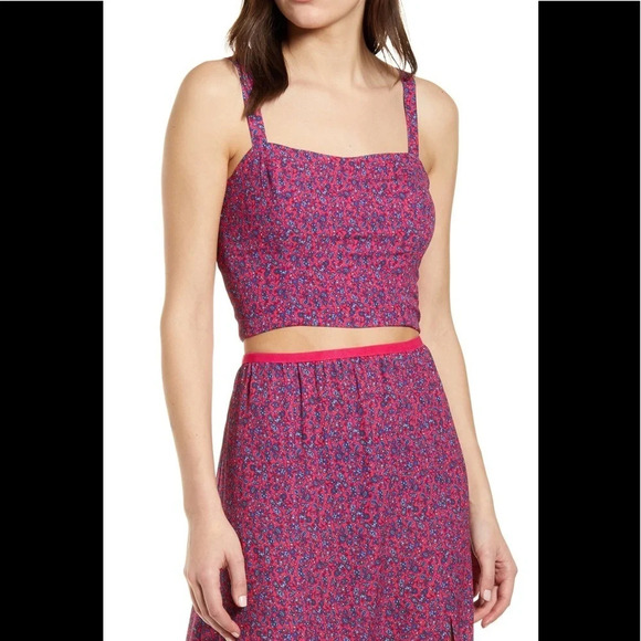 French CONNECTION Crop Tank Top in Raspberry Sorbet, Size 12, NWT - Picture 3 of 11